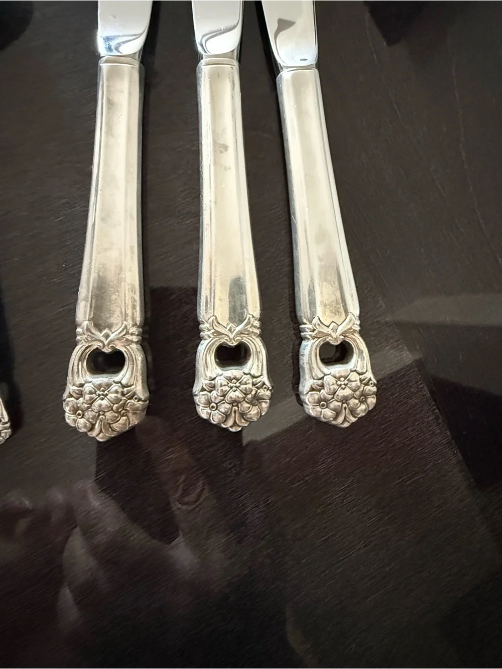 Silver plated assorted  with Ornate Floral Handles